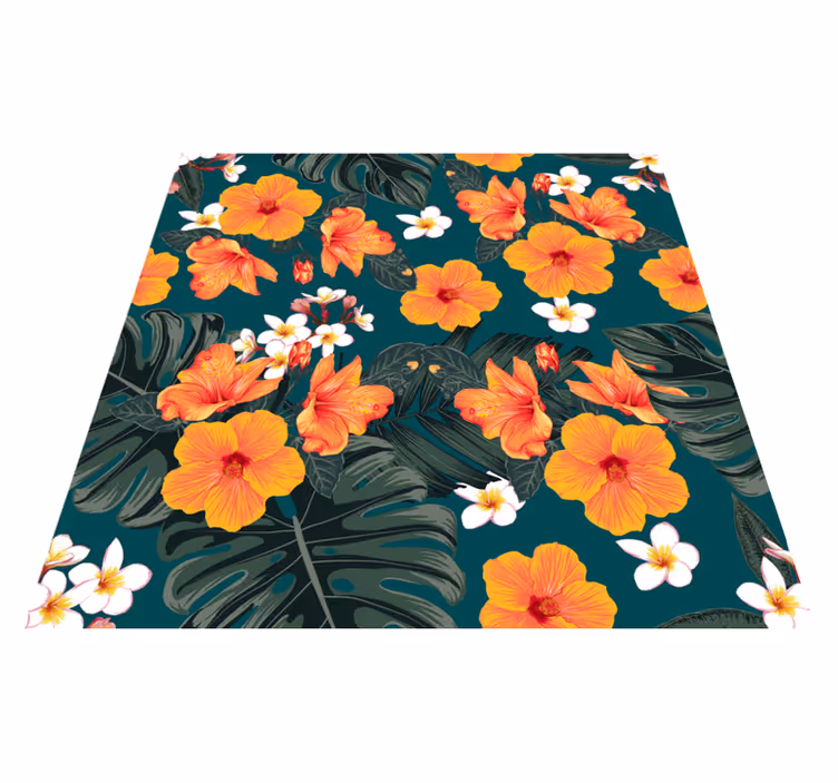 Vinyl teppe natur eksotisk blomstring komposisjon - Tenstickers
