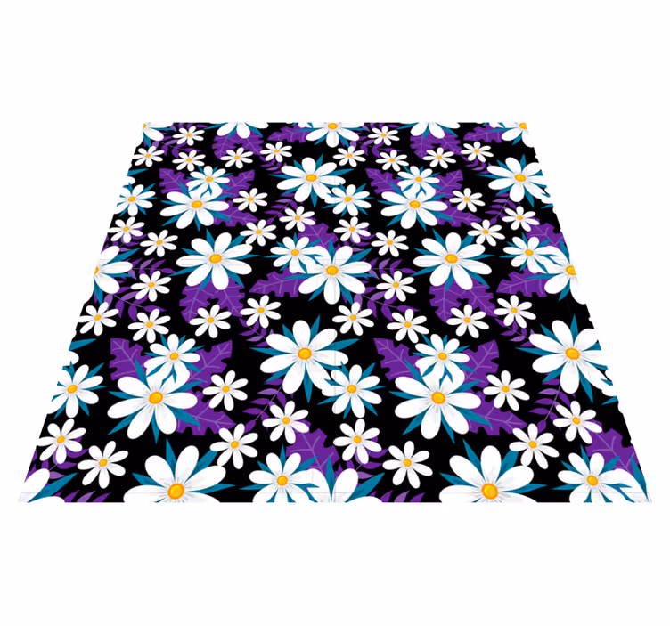 Fargerik blomsterdekor vinyl teppe natur - Tenstickers
