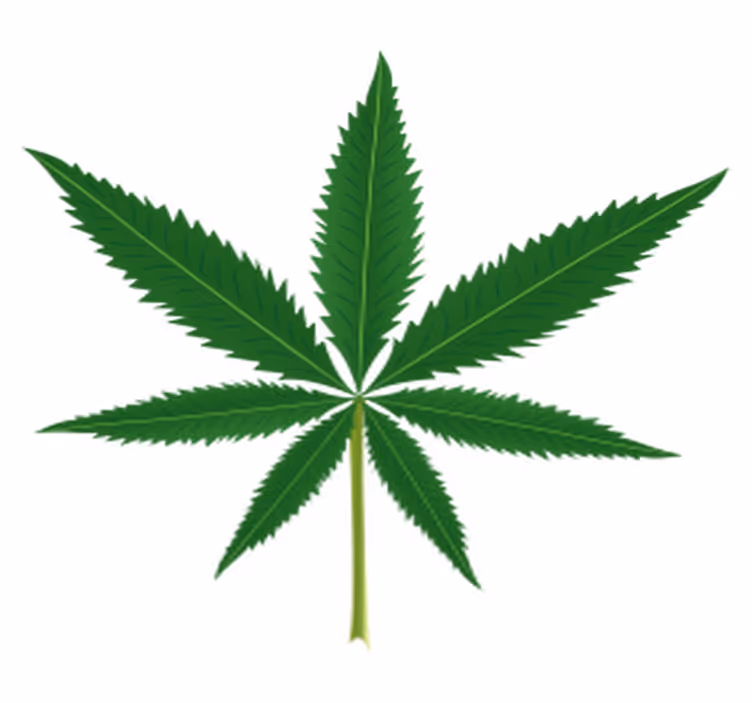 Vinyl teppe blomster og planter marihuana blad - Tenstickers
