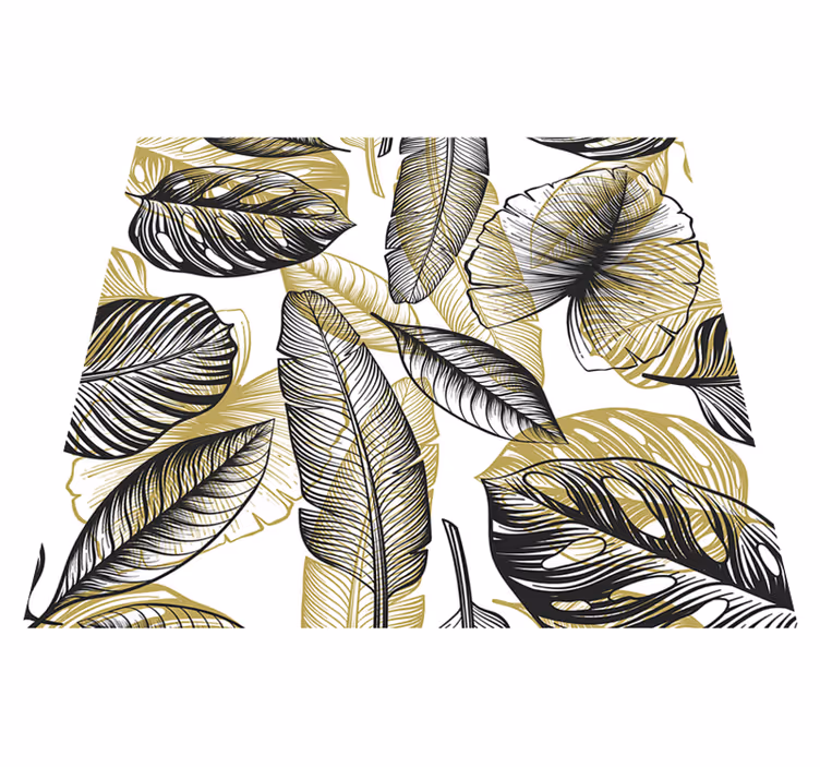 Vinyl teppe blomster og planter elegante tropiske planter - Tenstickers