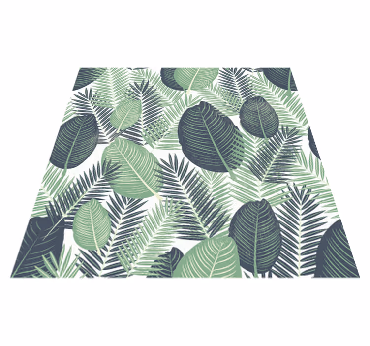 Vinyl teppe blomster og planter grønne jungelleaves - Tenstickers