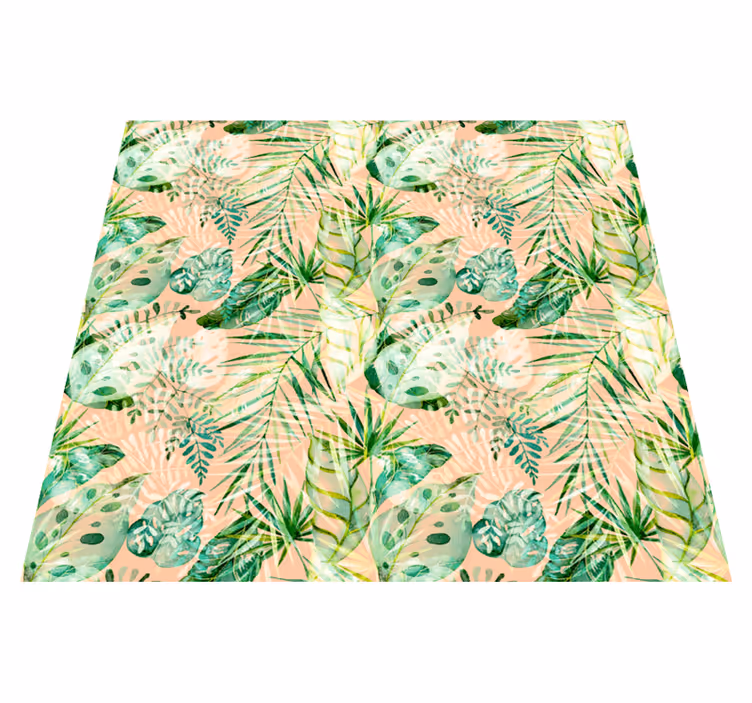 Vinyl teppe blomster og planter rosa blomsterblad design - Tenstickers