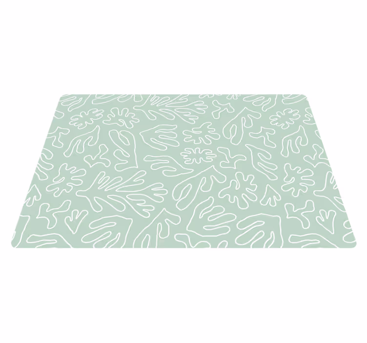 Grønn tenk tang vinyl teppe blomster og planter - Tenstickers