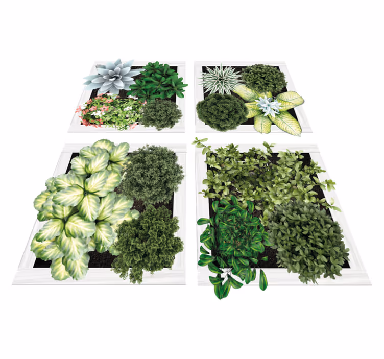 Vinyl teppe blomster og planter vertikale hagefliser - Tenstickers