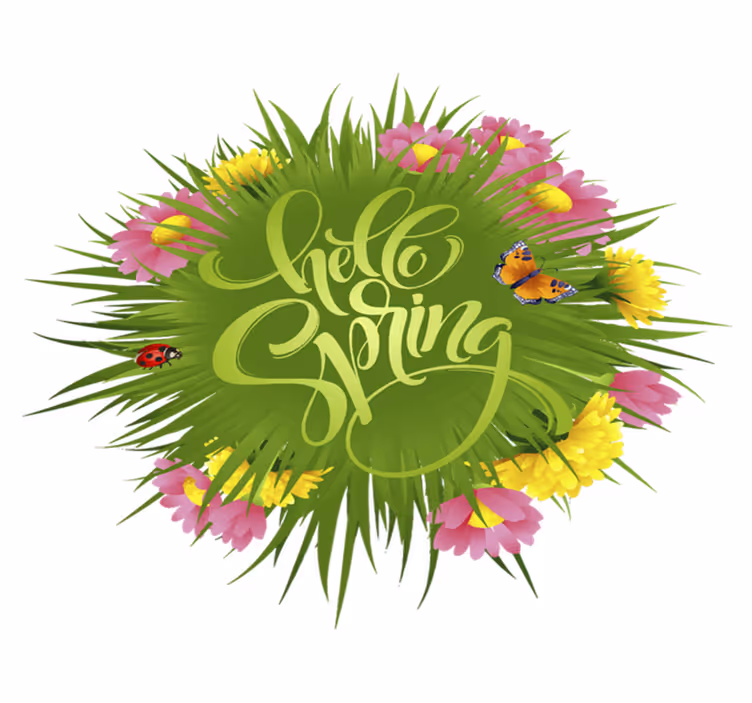 Våreng blomster og planter vinyl teppe - Tenstickers