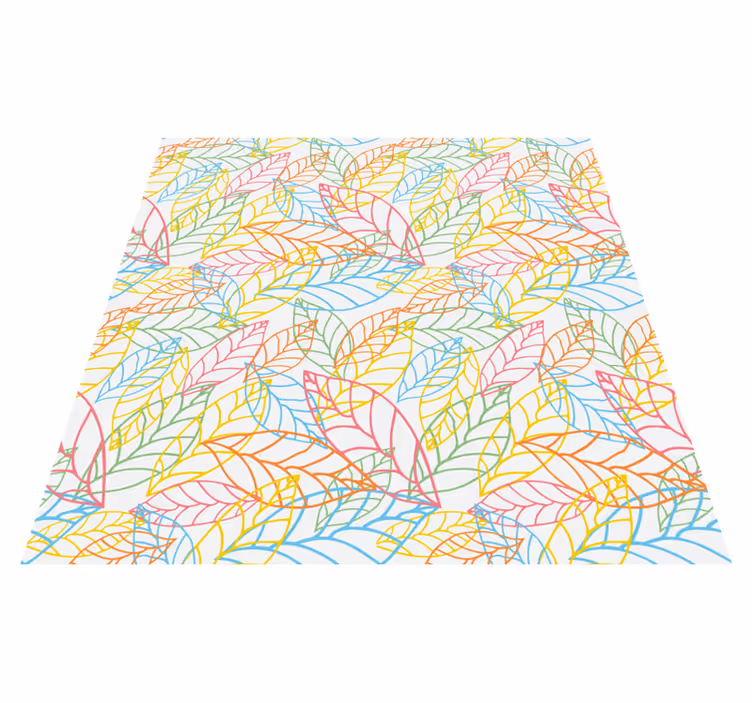 Vinyl teppe blomster og planter fargerike neonblader - Tenstickers