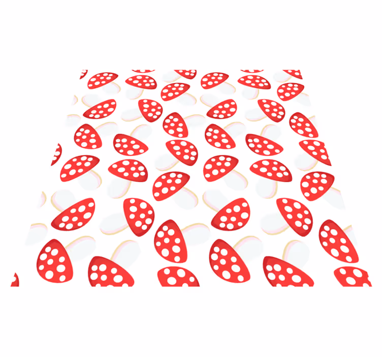 Vinyl teppe blomster og planter klassiske sopp hvit bakgrunn - Tenstickers