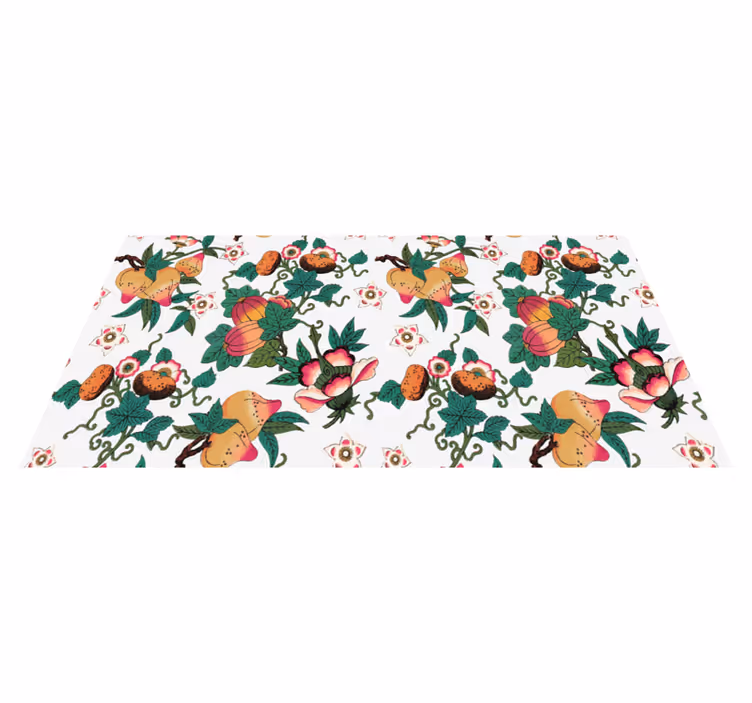Flerfarget blomstertrykk vinyl teppe blomster og planter - Tenstickers
