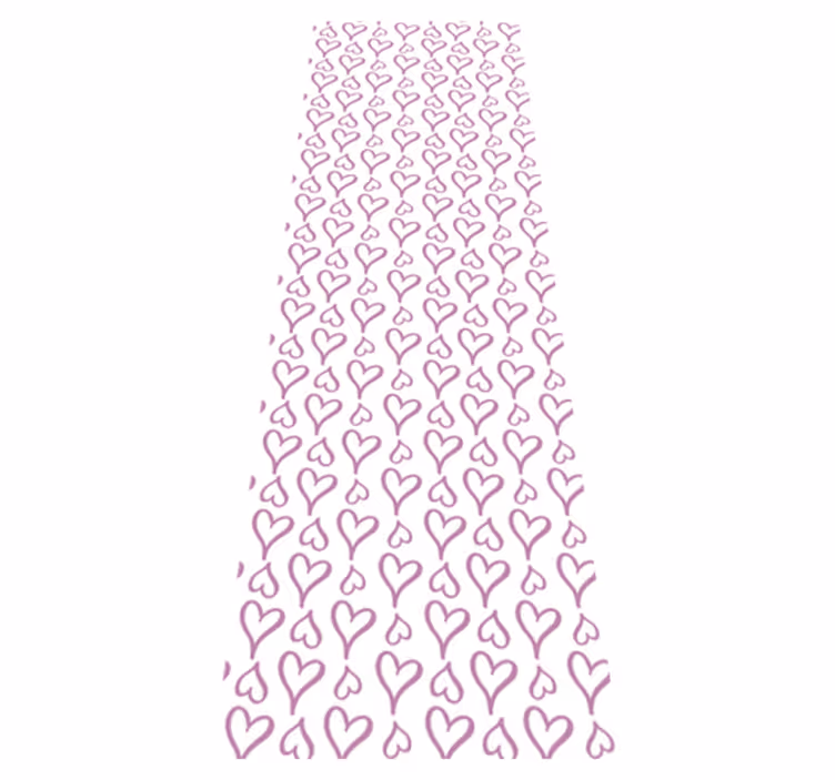 Vinyl teppe soverom med rosa illustrerte hjerter - Tenstickers