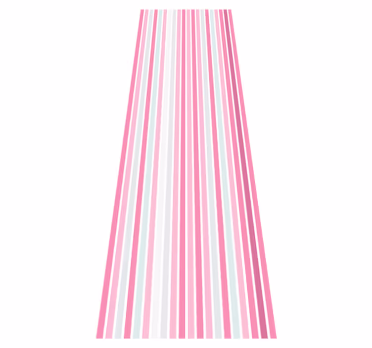Vertikalt rosa og hvitt mønster vinyl teppe soverom - Tenstickers