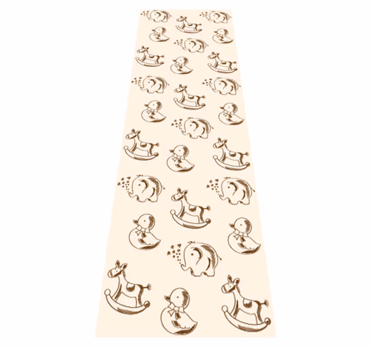 Vinyl teppe soverom søtt design med elefant and and hest - Tenstickers
