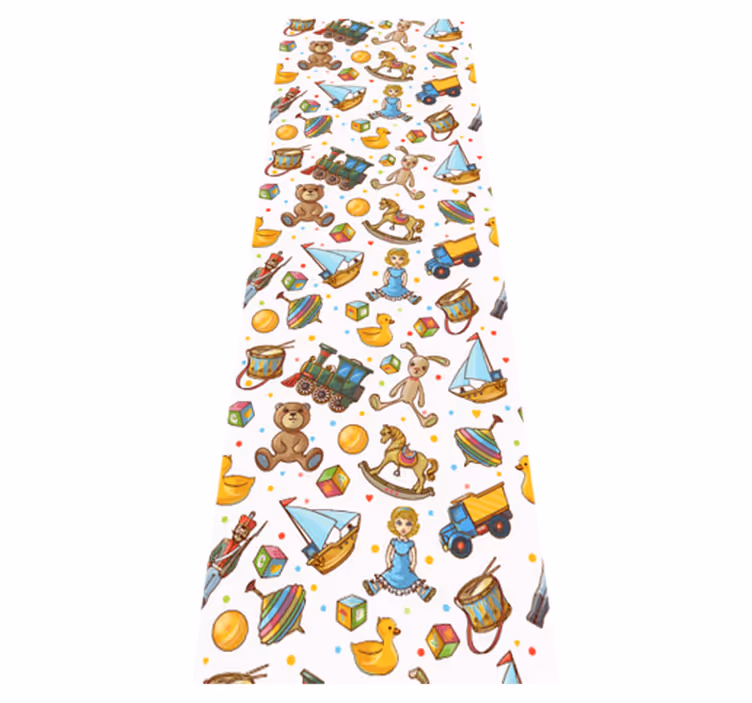 Søtt design treleker og bamse vinyl teppe soverom - Tenstickers