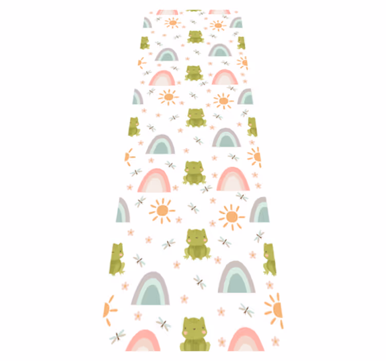 Koselig design frosk tegneserie tropisk vinyl teppe soverom - Tenstickers