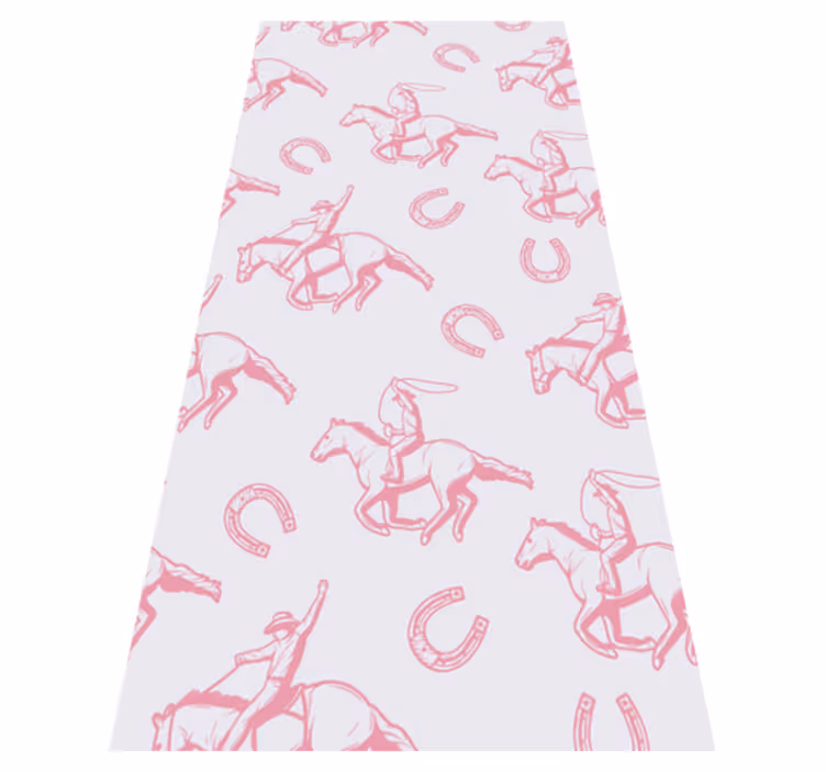 Vinyl teppe soverom rosa cowboy hestemønster - Tenstickers