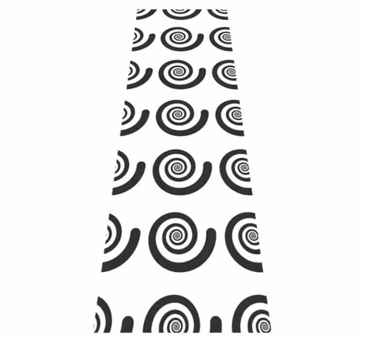 Vinyl teppe soverom svart og hvit hypnotisk spiral - Tenstickers