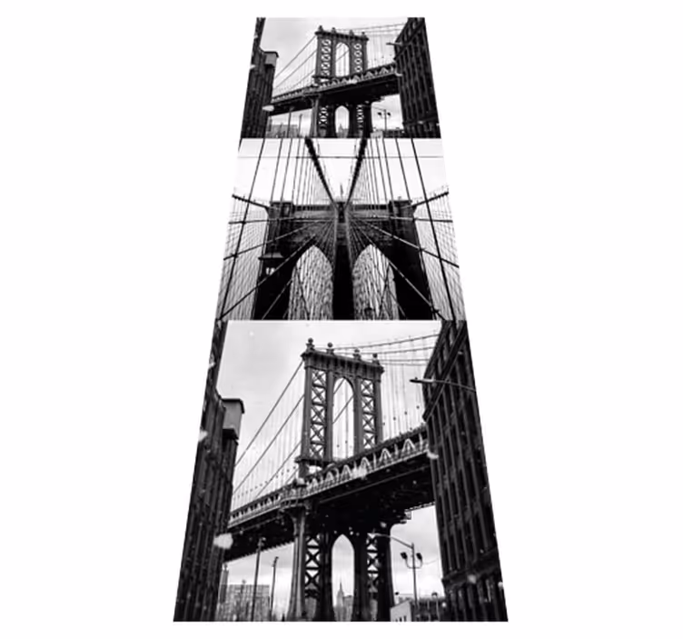 Vinyl teppe soverom brooklyn bridge collage - Tenstickers