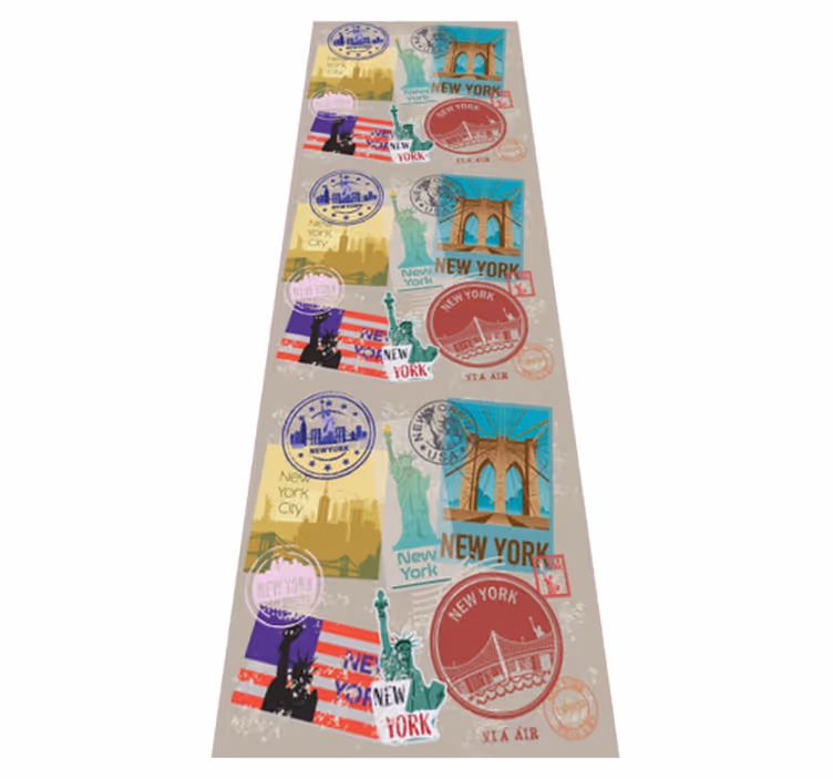 Old nyc collage vinyl teppe soverom - Tenstickers