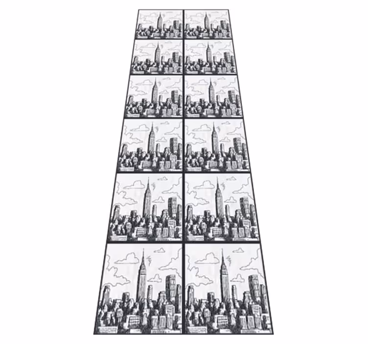 Nyc skissecollage vinyl teppe soverom - Tenstickers