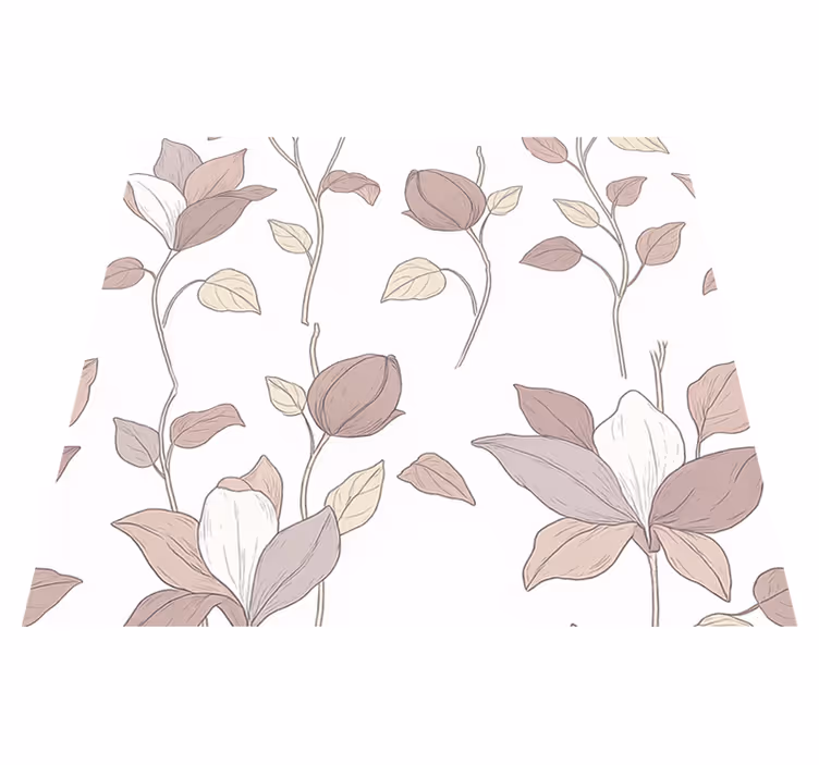 Rosa blomster vinyl teppe soverom - Tenstickers