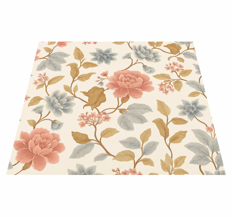 Romantisk blomst vinyl teppe soverom - Tenstickers