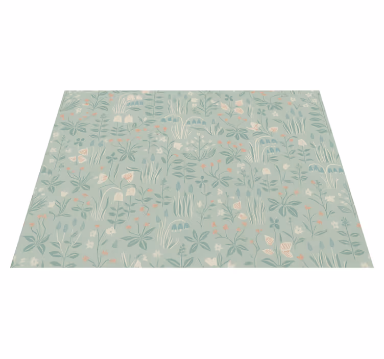Vinyl teppe soverom scandi blomster - Tenstickers