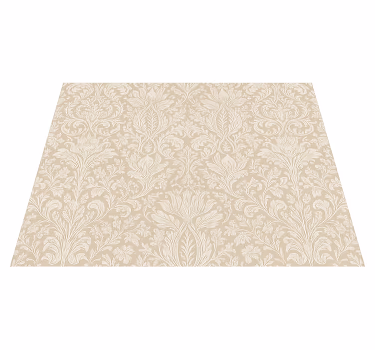 Vinyl teppe soverom klassisk beige blomstermønster - Tenstickers