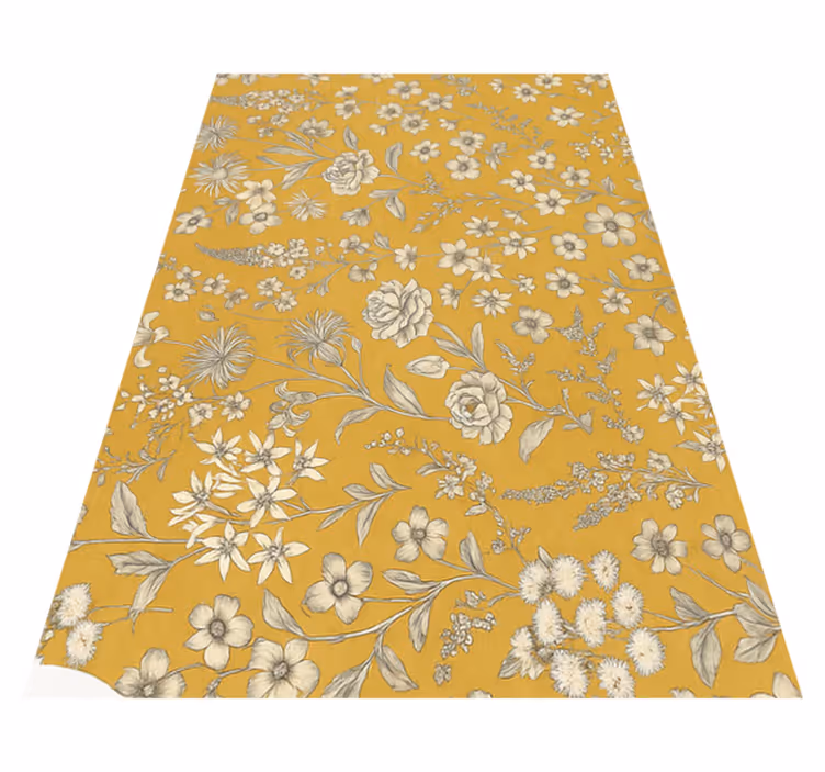 Vintage blomsterdesign vinyl teppe soverom - Tenstickers