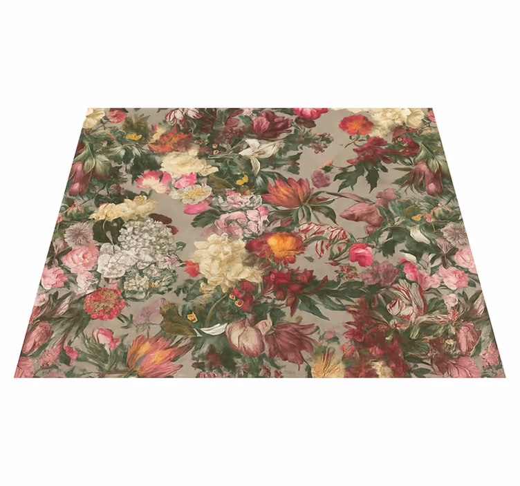 Vintage blomster vinyl teppe soverom - Tenstickers