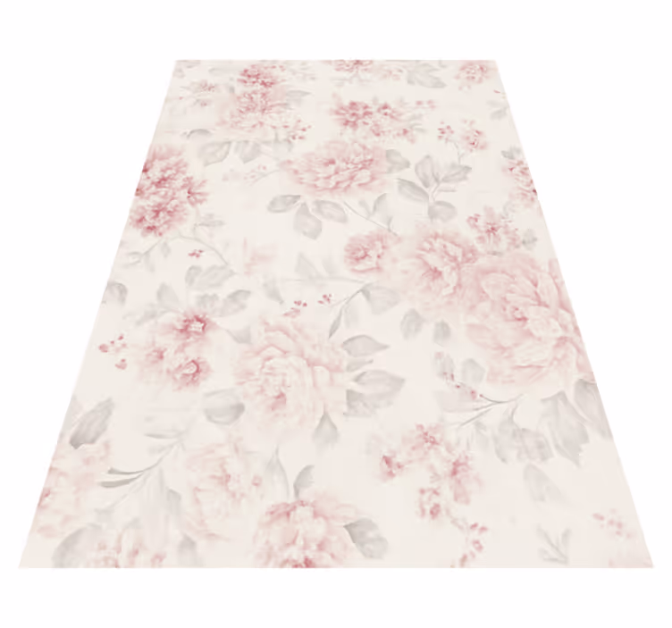 Vinyl teppe soverom vintage rosa blomsterdesign - Tenstickers
