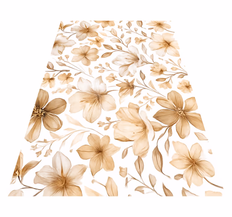 Realistisk blomsterdesign vinyl teppe soverom - Tenstickers