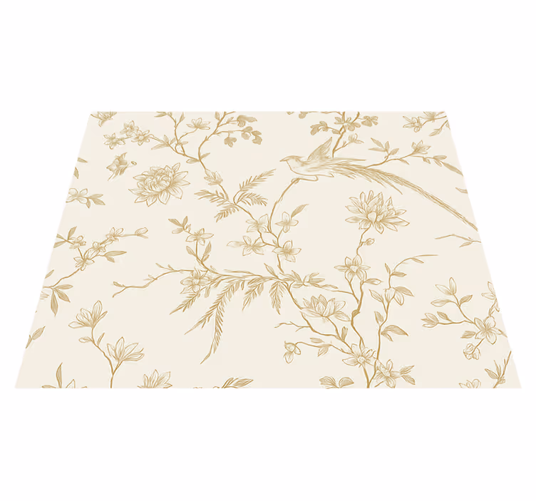 Elegant blomstermønster vinyl teppe soverom - Tenstickers
