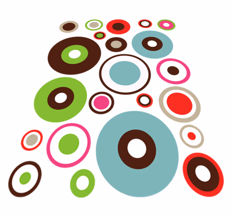 Vinyl teppe geometrisk enkle geometriske sirkler - Tenstickers