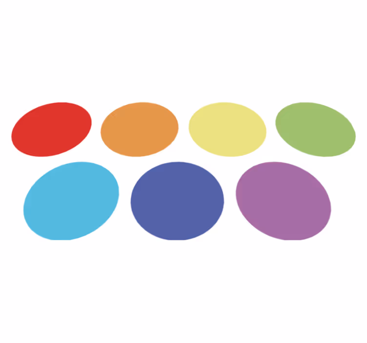 Vinyl teppe geometrisk regnbue store prikker - Tenstickers