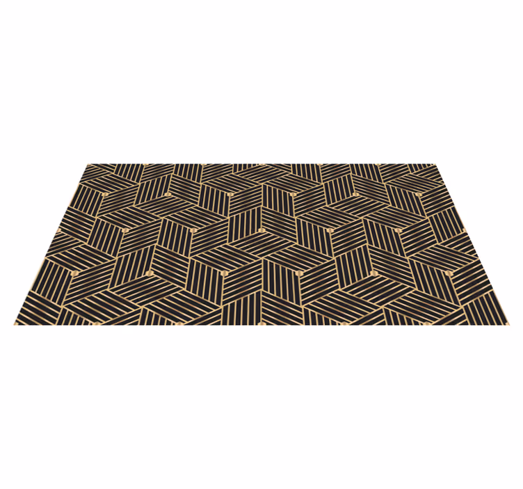 Vinyl teppe geometrisk gyldent dekorativt mønster - Tenstickers
