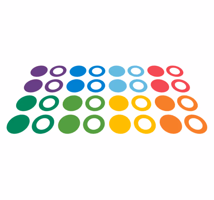 Vinyl teppe geometrisk regnbuefarger sirkler - Tenstickers