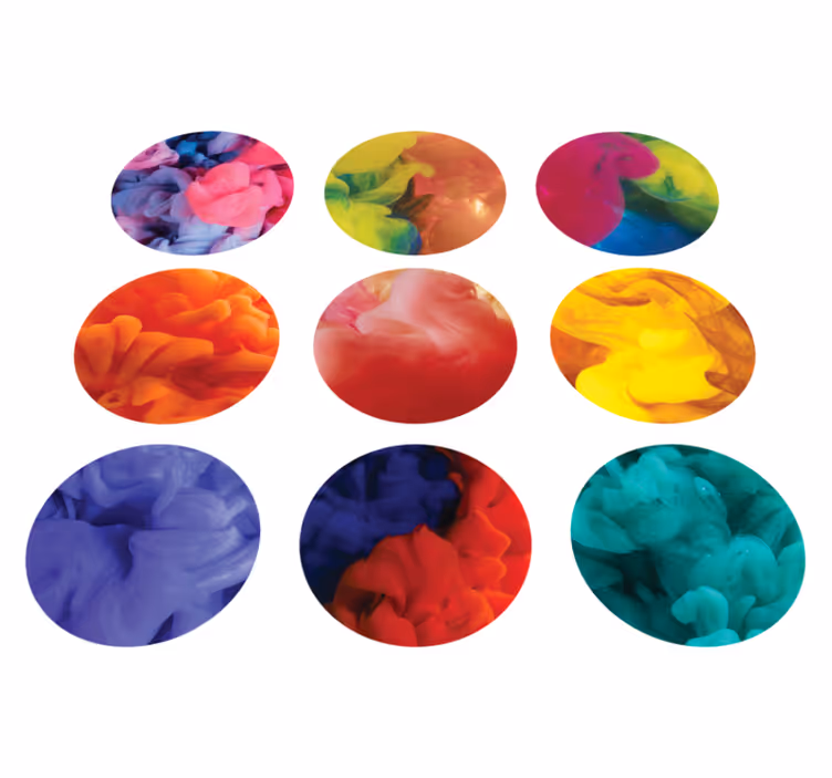 Fargerike røyk klistremerker vinyl teppe geometrisk - Tenstickers