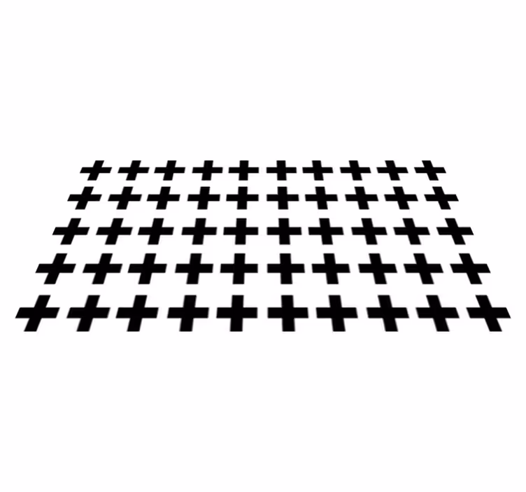 Vinyl teppe geometrisk svart og hvit kryss - Tenstickers