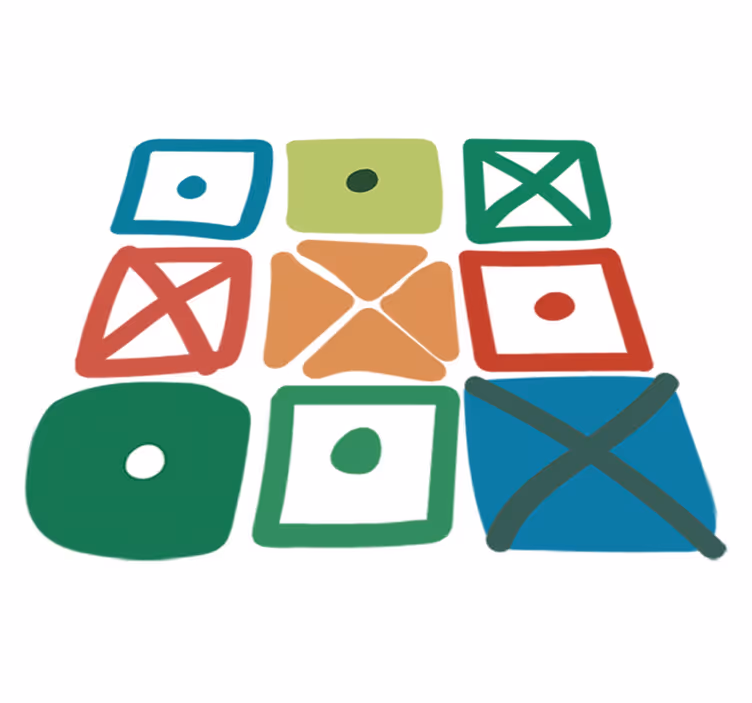 Vinyl teppe geometrisk design med forskjellige firkanter - Tenstickers