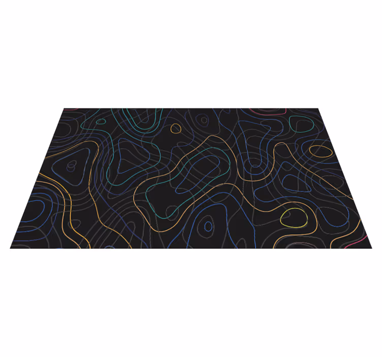 Vinyl teppe geometrisk flerfargede former - Tenstickers