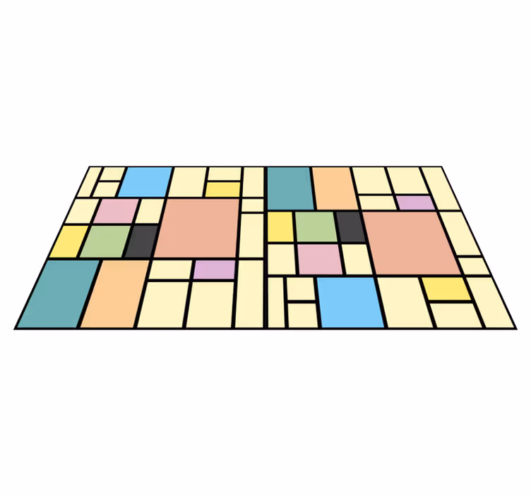 Vinyl teppe geometrisk lappeteppe fargeblokker - Tenstickers