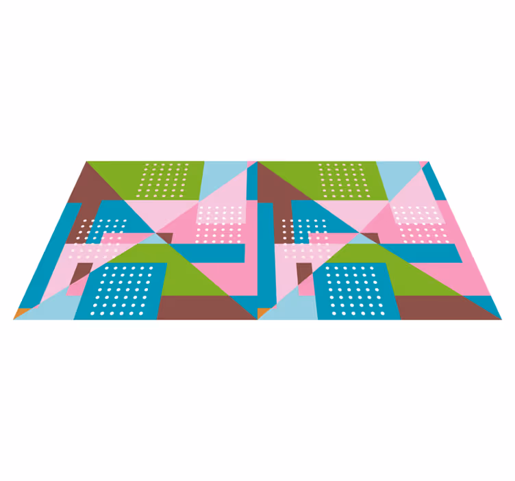 Vinyl teppe geometrisk pastellmønster - Tenstickers
