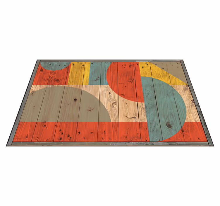 Vinyl teppe geometrisk med treverk - Tenstickers