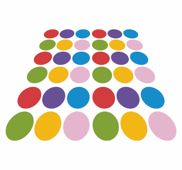 Vinyl teppe geometrisk fargerikt sirkelmønster - Tenstickers