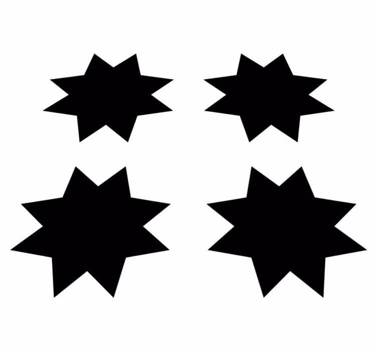 Vinyl teppe geometrisk svarte stjerneformer - Tenstickers