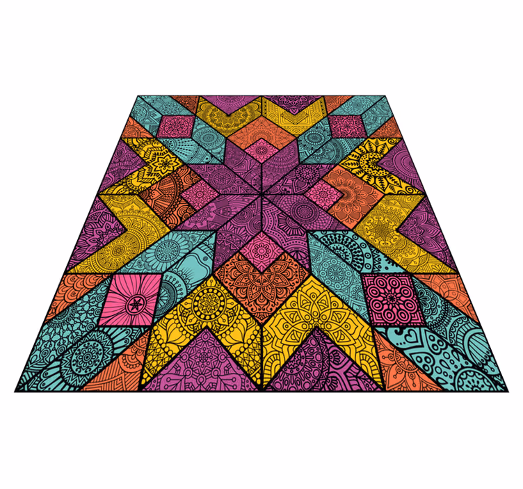 Vinyl teppe geometrisk fargerike geometriske elementer - Tenstickers