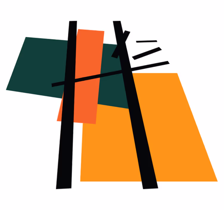 Abstrakte fargepartier vinyl teppe geometrisk - Tenstickers