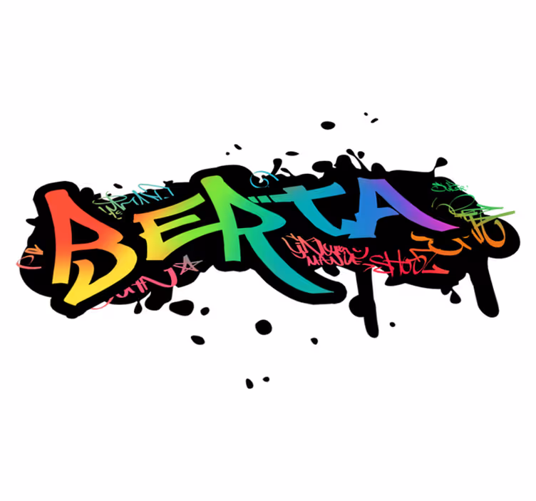 Grafitti navneteppe vinyl teppe spedbarn - Tenstickers