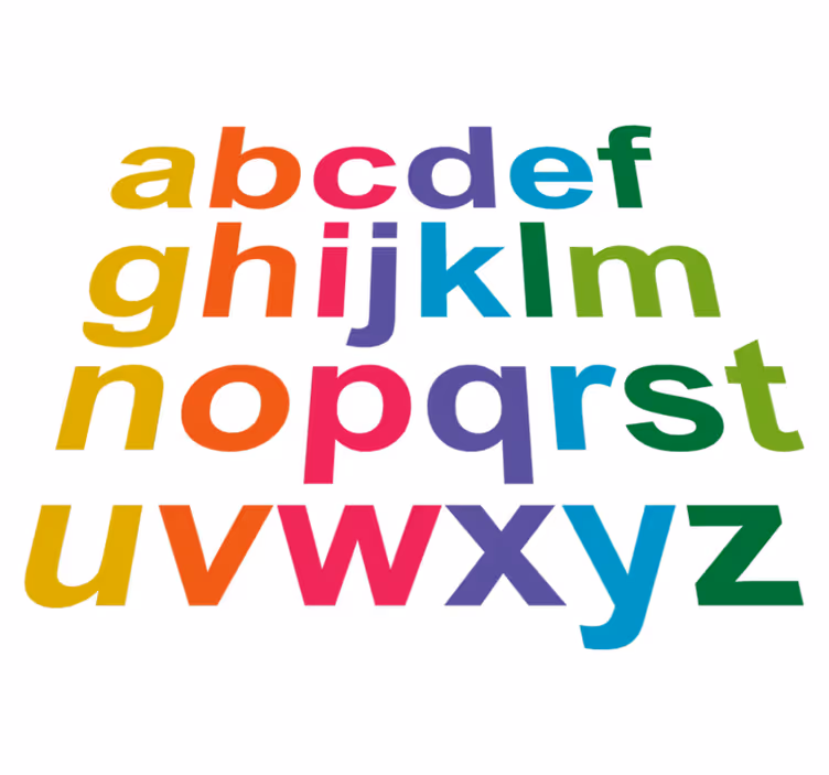 Vinyl teppe spedbarn minimalistisk fargealfabet - Tenstickers