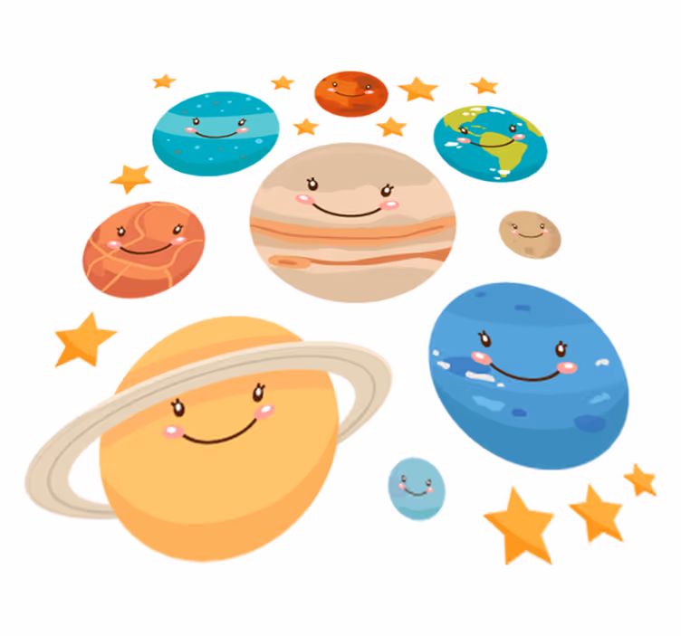 Planeter klistremerker vinyl teppe spedbarn - Tenstickers