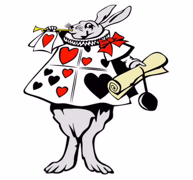 Vinyl teppe spedbarn wonderland kanin - Tenstickers